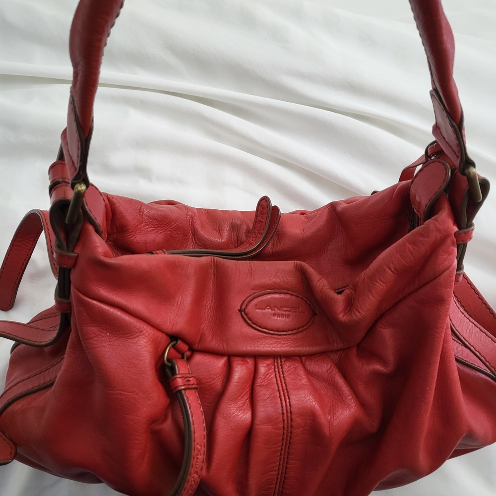 Elegant Red Leather Satchel